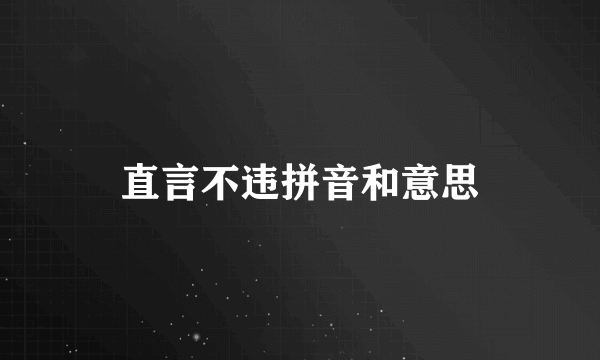 直言不违拼音和意思
