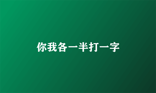 你我各一半打一字