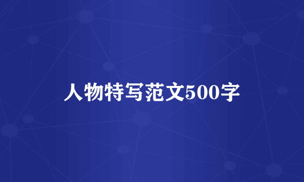 人物特写范文500字