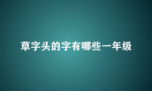 草字头的字有哪些一年级