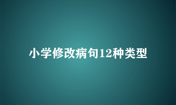 小学修改病句12种类型