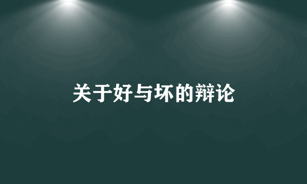 关于好与坏的辩论