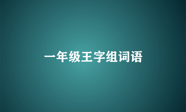 一年级王字组词语