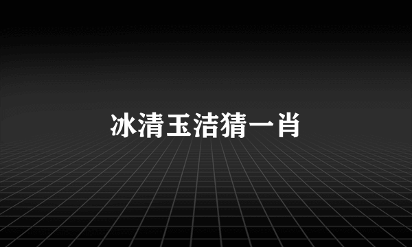 冰清玉洁猜一肖