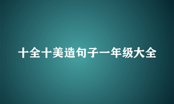 十全十美造句子一年级大全