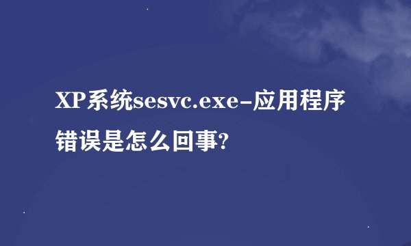 XP系统sesvc.exe-应用程序错误是怎么回事?