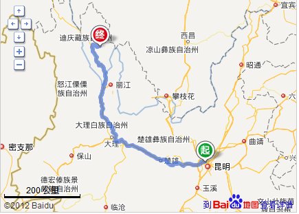 请问一下从昆明到香格里拉有多少公里？从思茅到香格里拉怎么走最近？