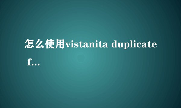 怎么使用vistanita duplicate finder