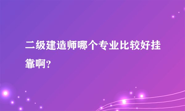 二级建造师哪个专业比较好挂靠啊？