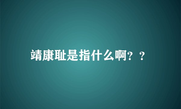 靖康耻是指什么啊？？