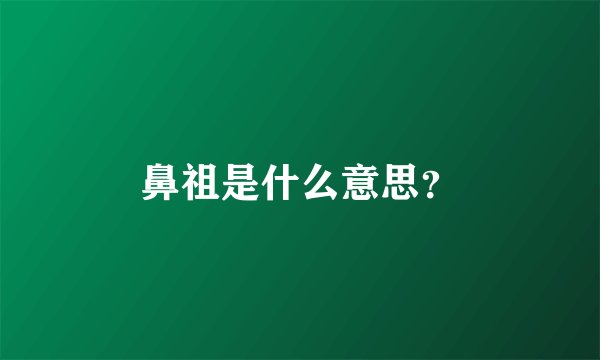 鼻祖是什么意思？