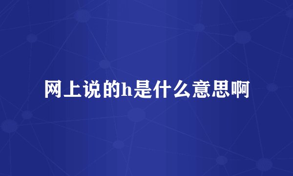 网上说的h是什么意思啊