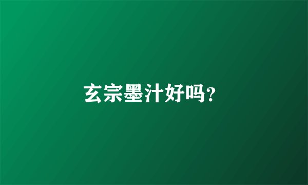 玄宗墨汁好吗？