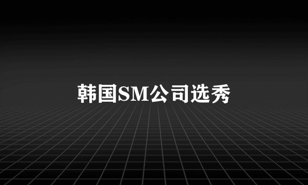 韩国SM公司选秀