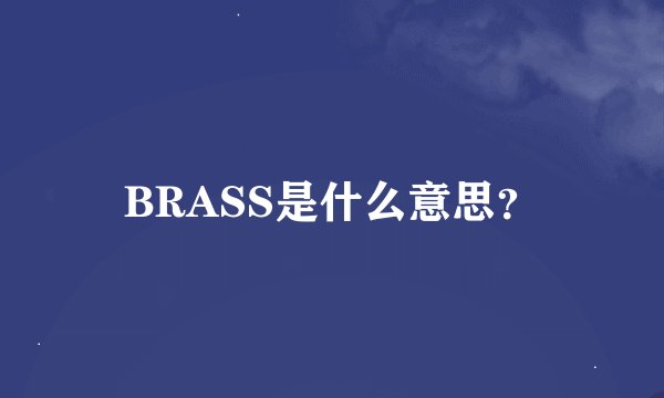 BRASS是什么意思？