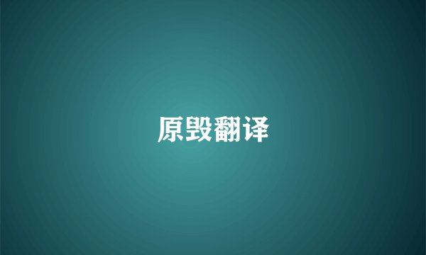 原毁翻译