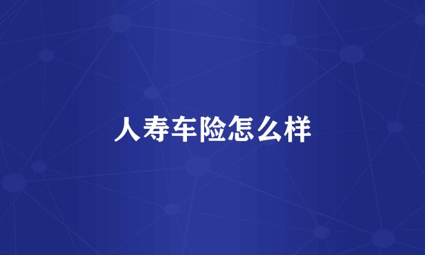 人寿车险怎么样