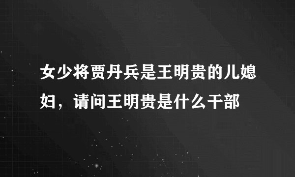 女少将贾丹兵是王明贵的儿媳妇，请问王明贵是什么干部
