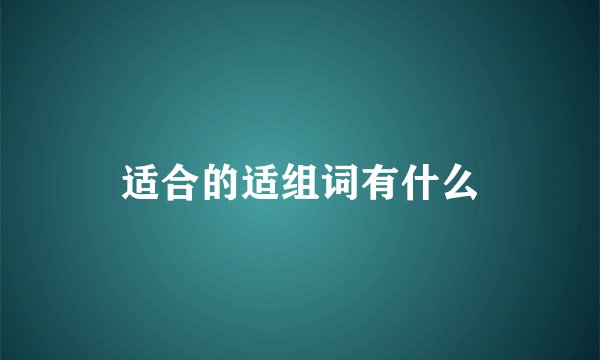 适合的适组词有什么
