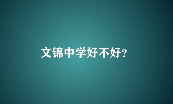 文锦中学好不好？