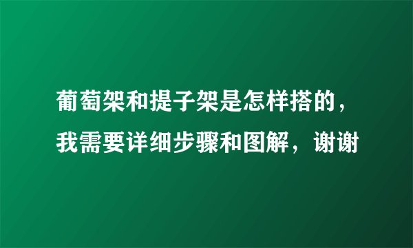 葡萄架和提子架是怎样搭的，我需要详细步骤和图解，谢谢