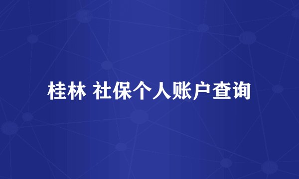 桂林 社保个人账户查询