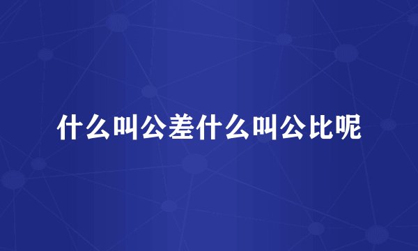 什么叫公差什么叫公比呢