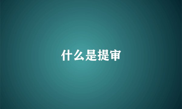 什么是提审