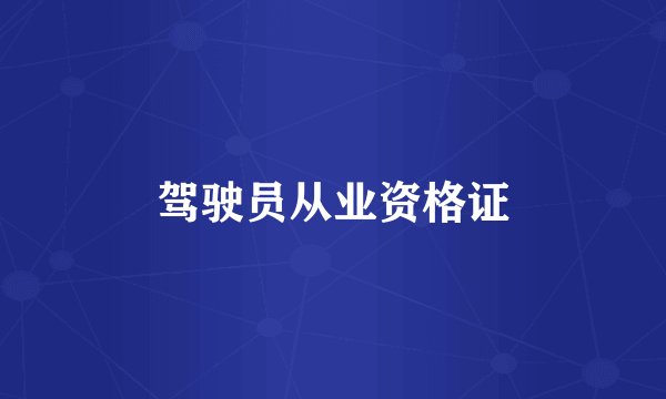 驾驶员从业资格证