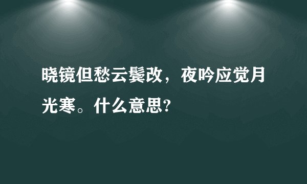 晓镜但愁云鬓改，夜吟应觉月光寒。什么意思?