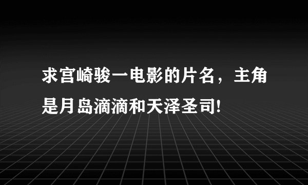 求宫崎骏一电影的片名，主角是月岛滴滴和天泽圣司!