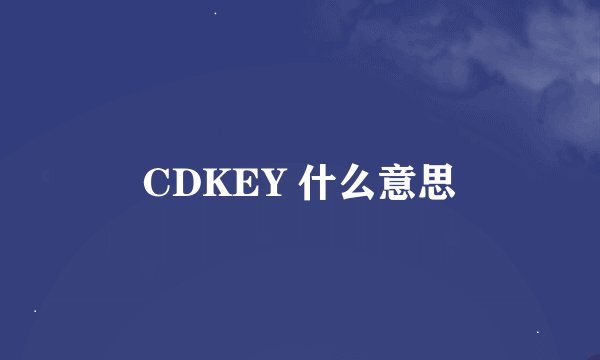 CDKEY 什么意思