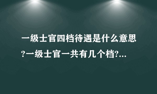 一级士官四档待遇是什么意思?一级士官一共有几个档?二级士官呢?从义务兵中招收的士官一般是几级几档待遇?