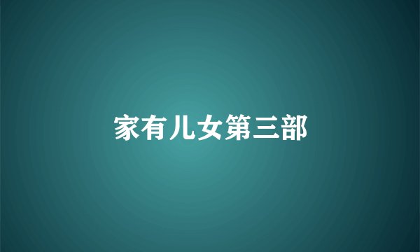 家有儿女第三部
