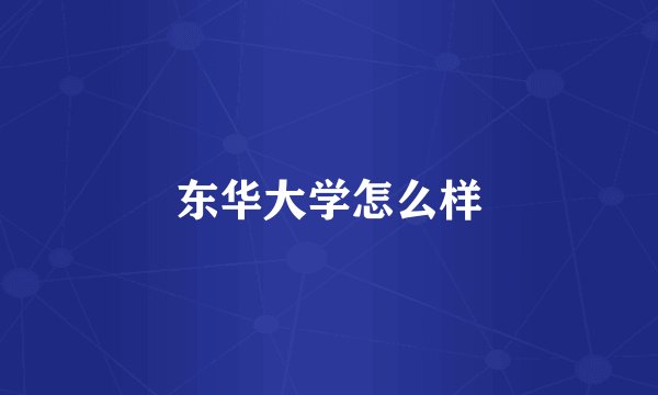 东华大学怎么样