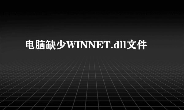 电脑缺少WINNET.dll文件