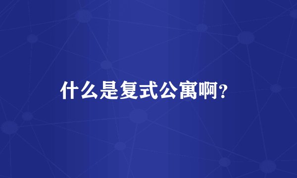 什么是复式公寓啊？