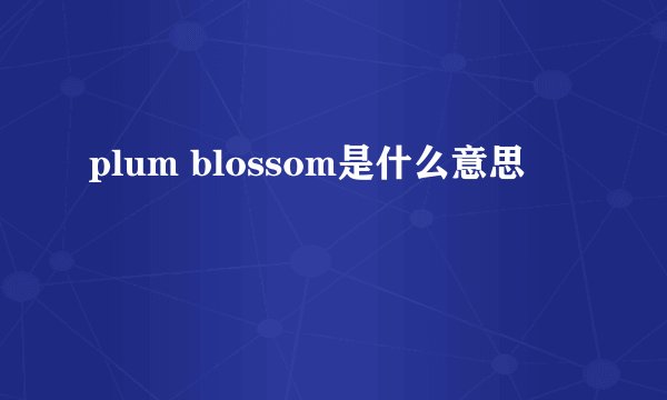 plum blossom是什么意思