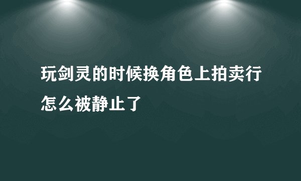 玩剑灵的时候换角色上拍卖行怎么被静止了
