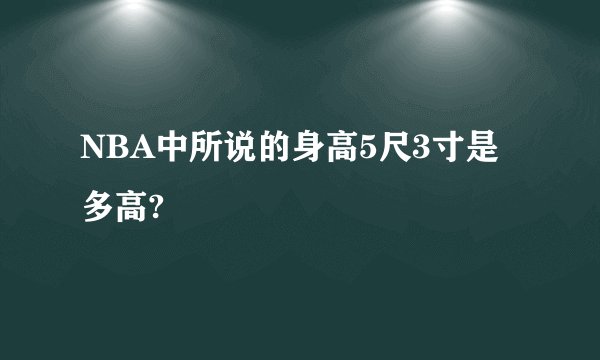 NBA中所说的身高5尺3寸是多高?