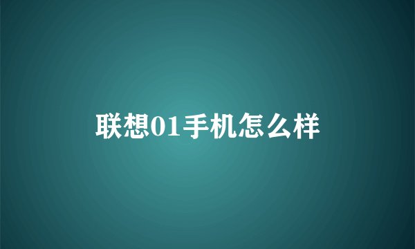 联想01手机怎么样