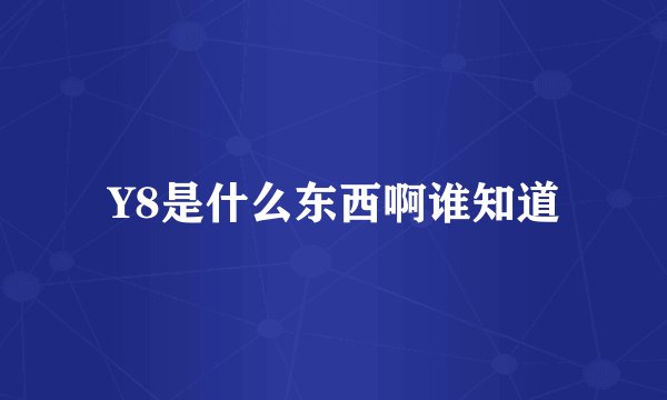 Y8是什么东西啊谁知道