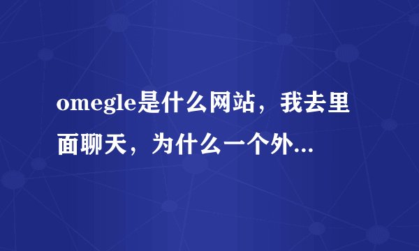 omegle是什么网站，我去里面聊天，为什么一个外国人对我说这很危险。