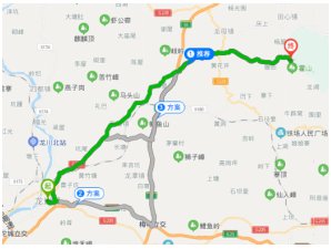 龙川县城到霍山风景区有多远？