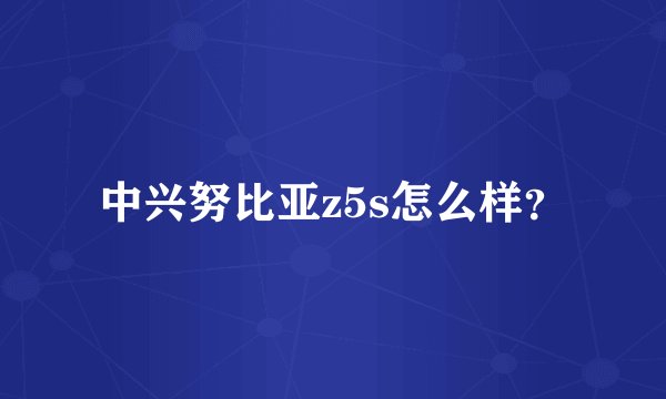 中兴努比亚z5s怎么样？