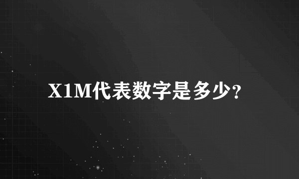 X1M代表数字是多少？