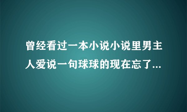 曾经看过一本小说小说里男主人爱说一句球球的现在忘了小说名请大神们告诉我小说名男主是个黑二代