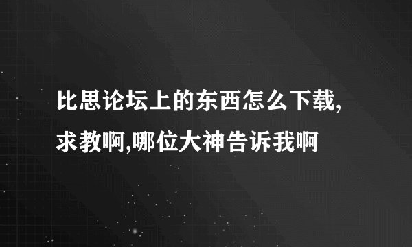 比思论坛上的东西怎么下载,求教啊,哪位大神告诉我啊