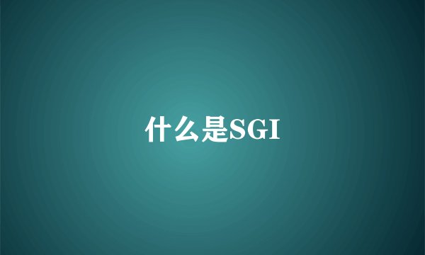 什么是SGI