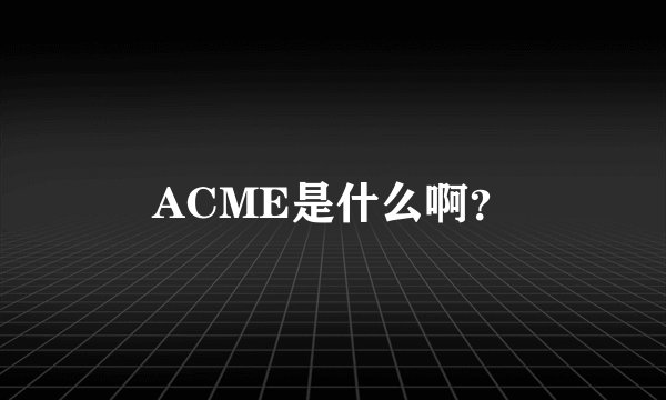 ACME是什么啊？